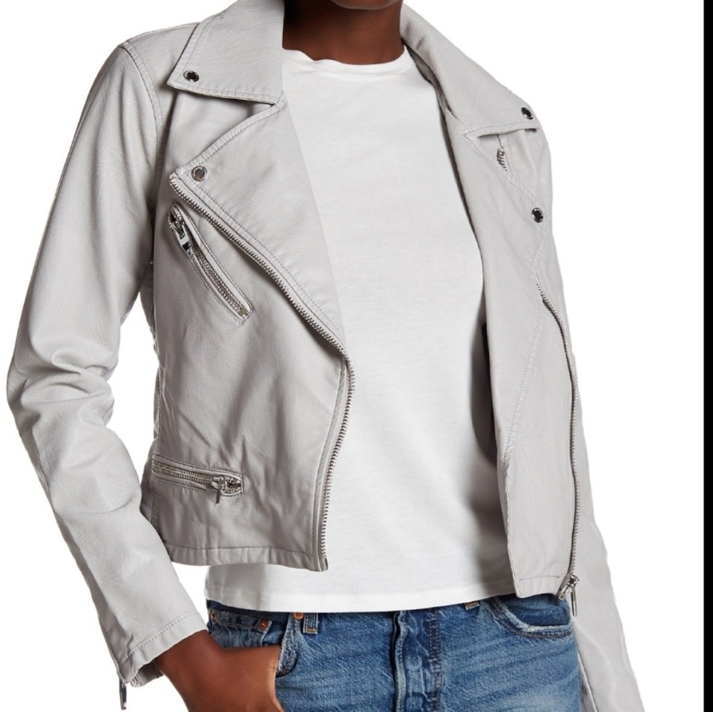 Blank NYC Denim Faux Leather Moto Jacket